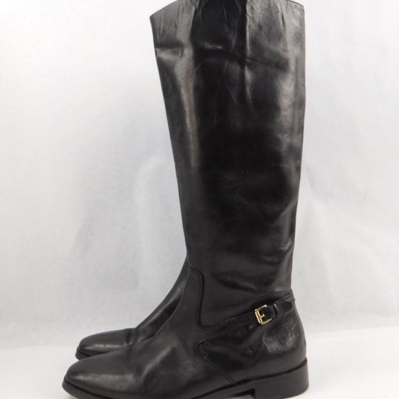 Ralph Lauren Tall Black Flat Boots Women Size 10 - Picture 3 of 11